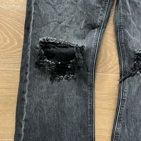 American Eagle 90’s Boot Cut Women's Distressed Black Jeans size 2